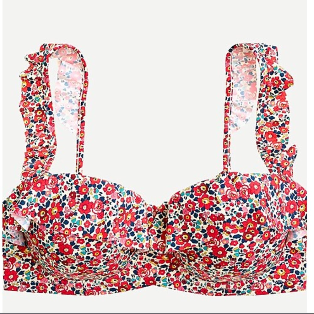 J.Crew Liberty Print "Betsy Ann floral" bikini top, 36C, BNWT